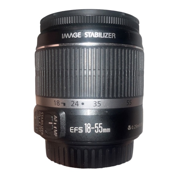 Canon EF-S 18-55mm f/3.5-5.6 IS lens with lens caps and soft case - Picture 2 of 5